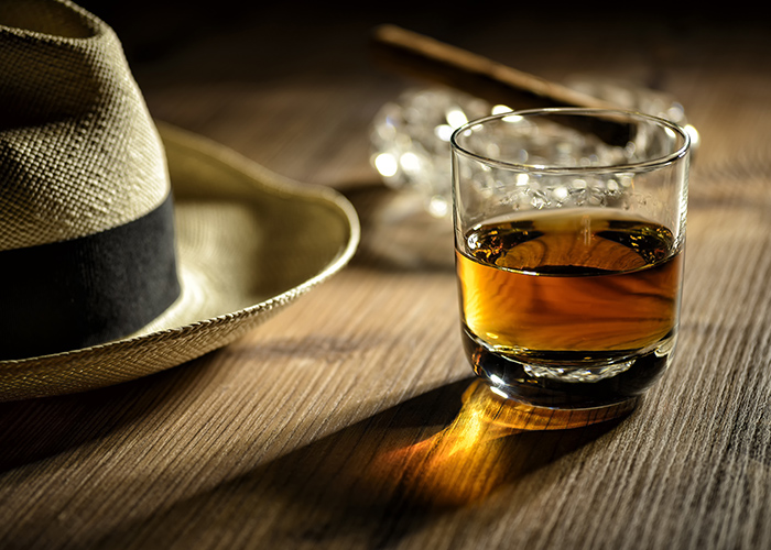 glas of rum in a bar in Cuba